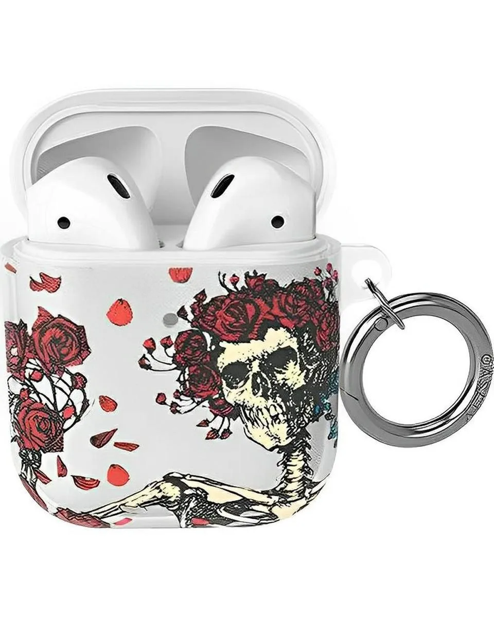 Compact Charging Shell lightweight gym silicone cover Forever Grateful | Grateful Dead Skeleton Floral AirPods Case