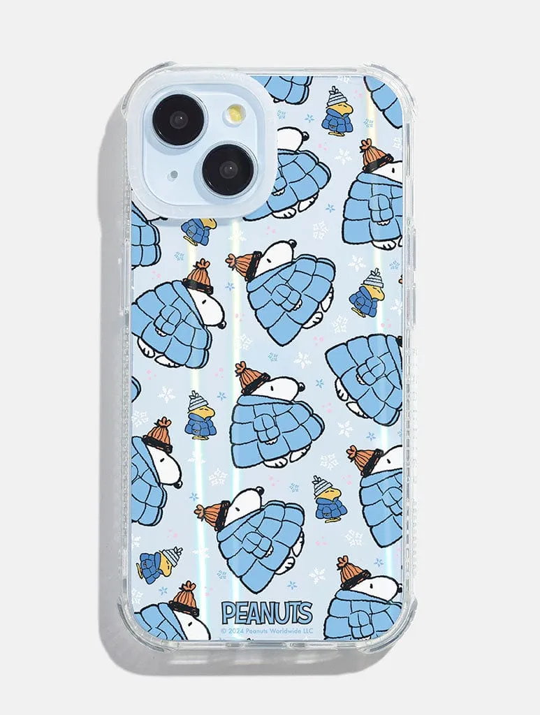 Minimalist Aesthetic Soft Material Peanuts x Skinnydip Snoopy Puffer Jacket Shock iPhone Case