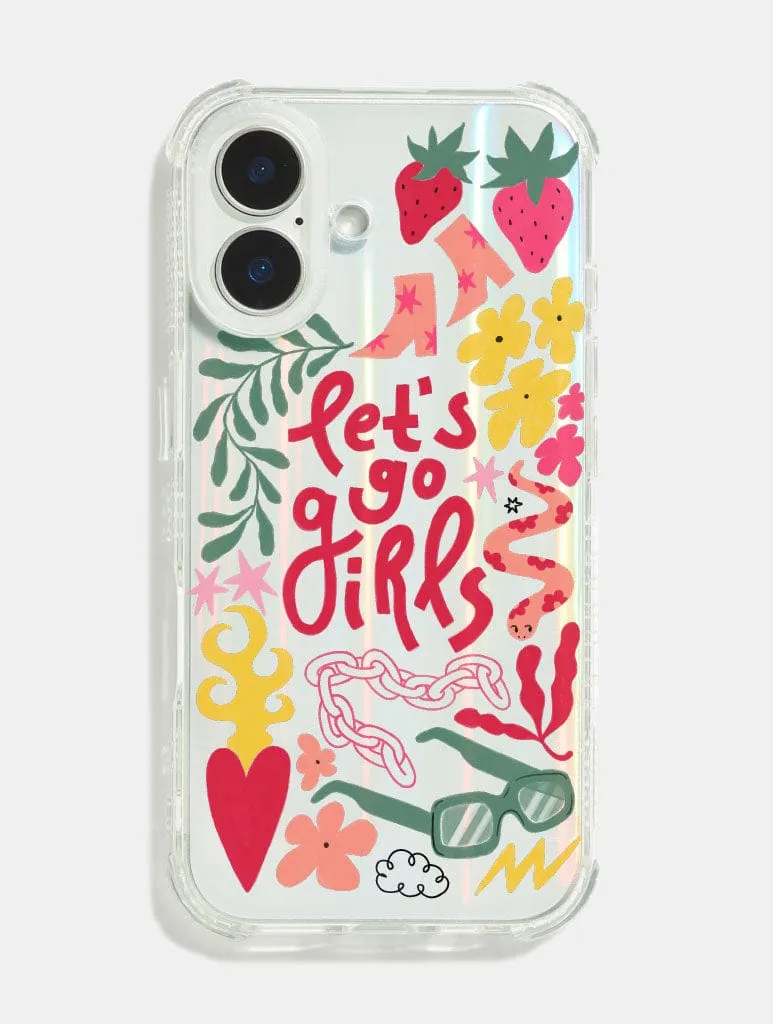 Cloudy Afternoon Studio x Skinnydip Let's Go Girls Shock iPhone Case Soft Edging Color Finish