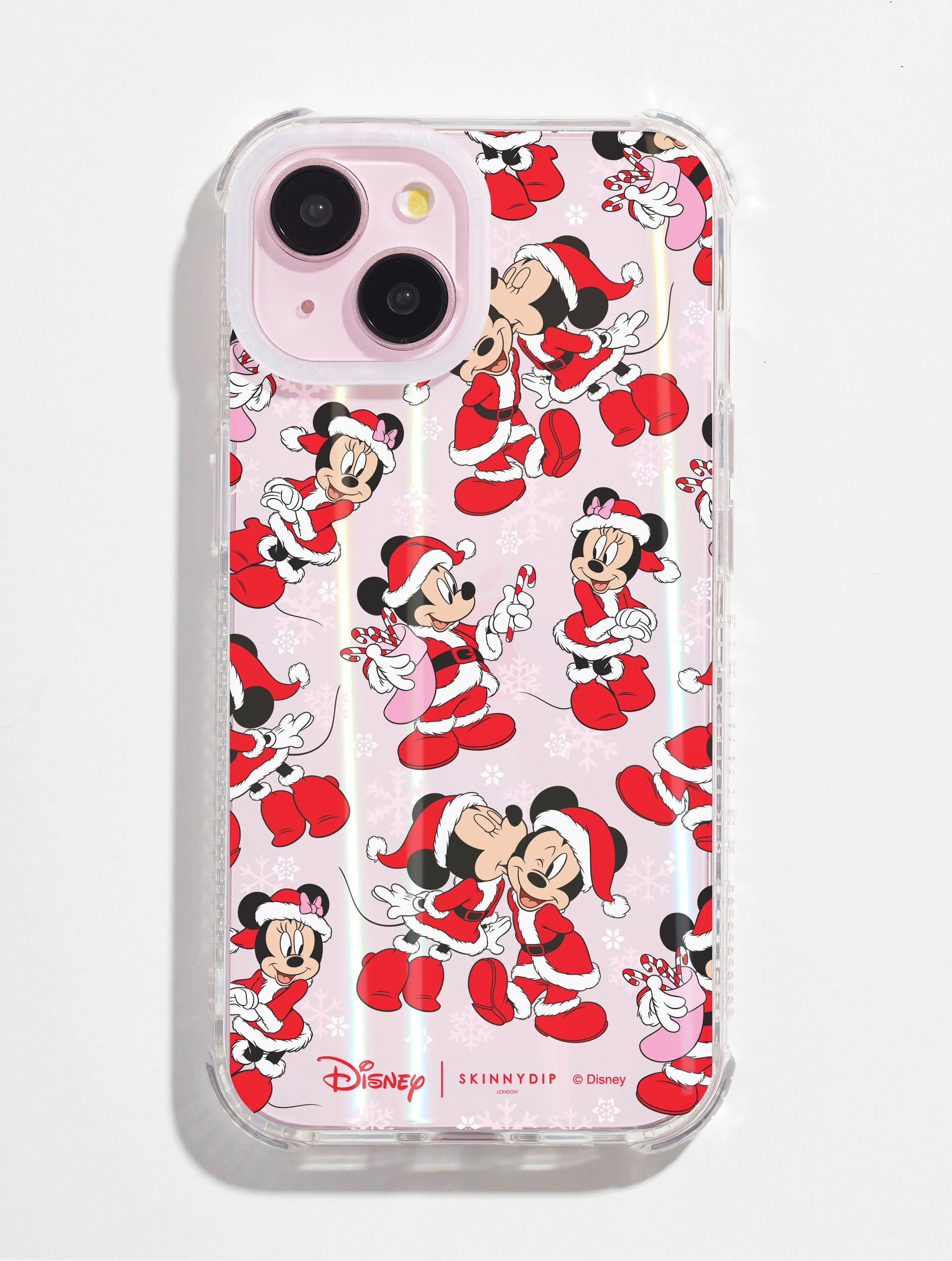 Hybrid Pattern High End Look Disney Christmas Mickey & Minnie Shock iPhone Case