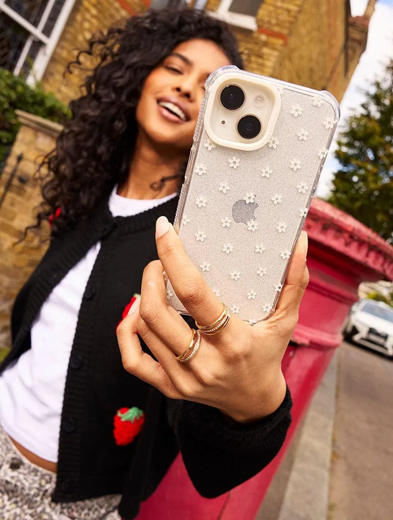 Ecru Ditsy Flower Case Sleek Edge Matte Surface