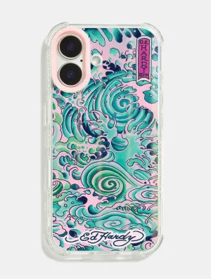 Urban Minimalism Ed Hardy x Skinnydip Pink Waves Shock iPhone Case