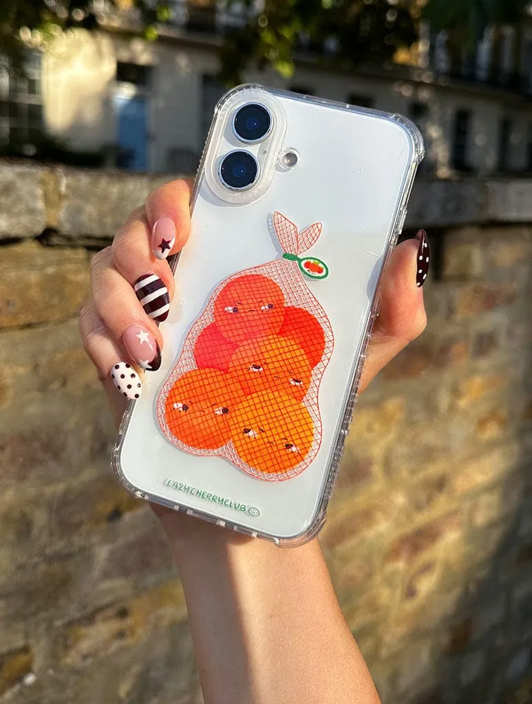 Lazy Cherry Club x Skinnydip Grumpy Oranges Shock iPhone Case Creative Artwork