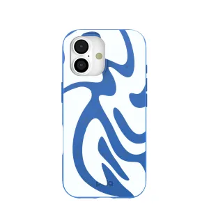 Matte Edge Hybrid Pattern Design Electric Blue Blue Crush iPhone 17 Case
