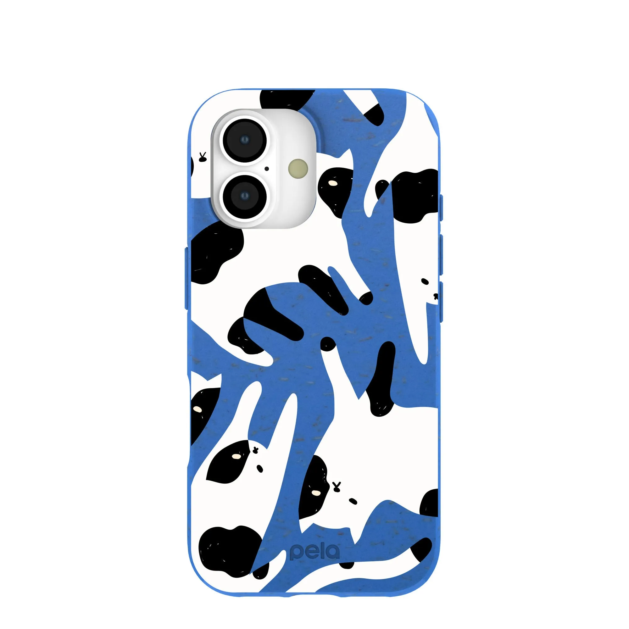 Electric Blue Cat Cow iPhone 17 Case anti fingerprint Premium Grip