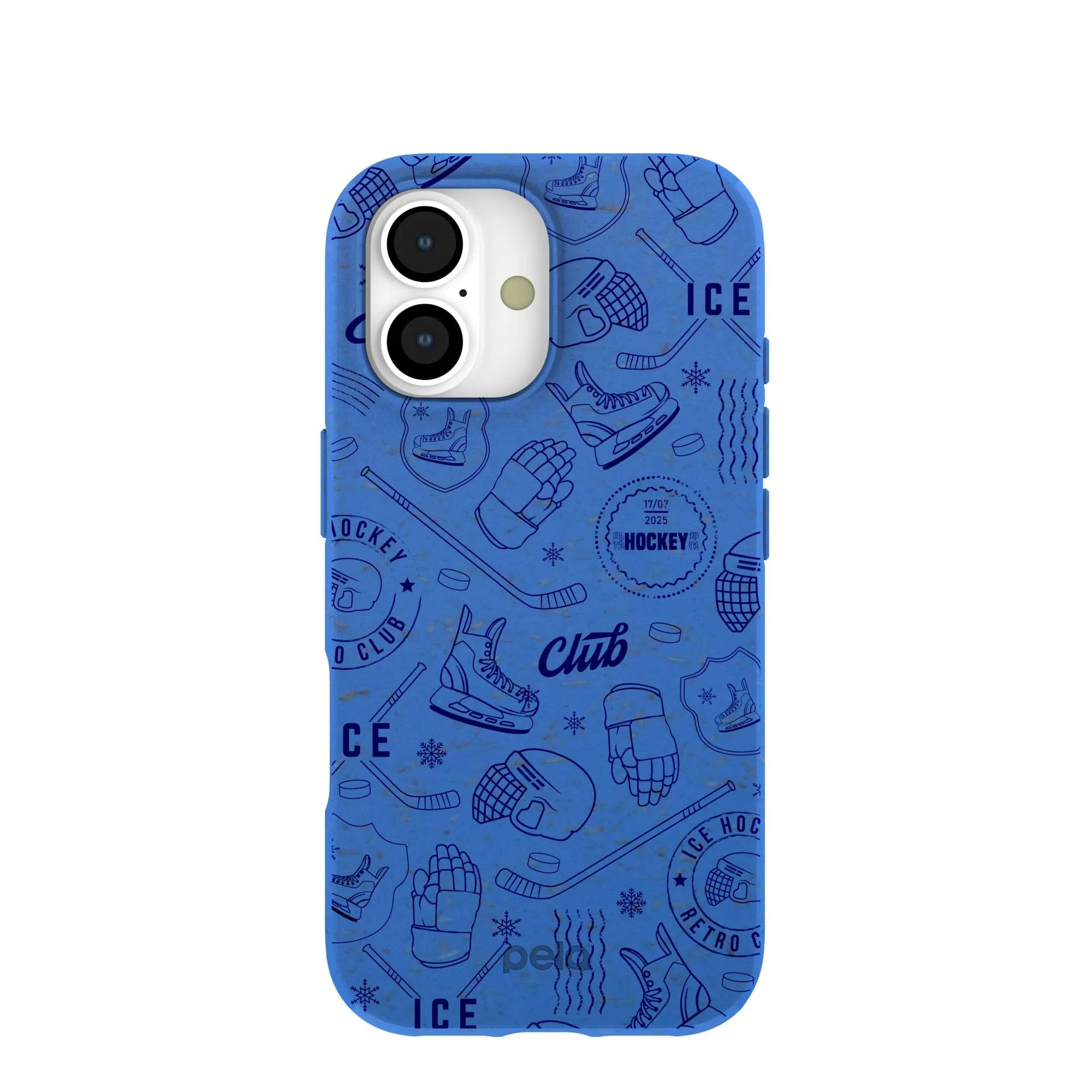 metal frame Luxury Finish Electric Blue Hockey Postage iPhone 17 Case