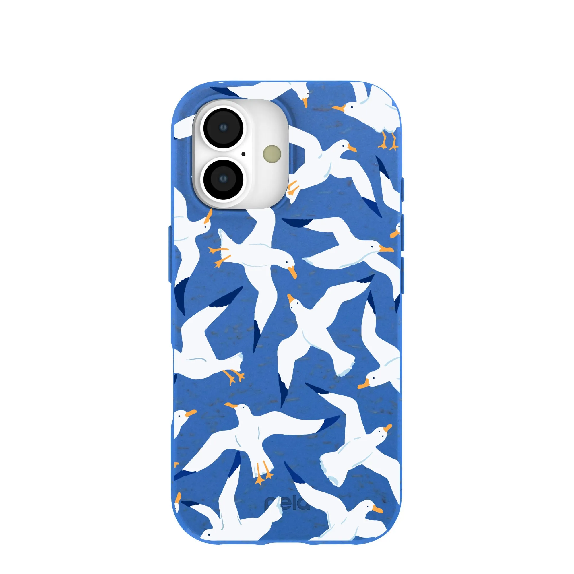 Soft Grip Layer Subtle design Electric Blue Seagulls iPhone 17 Case