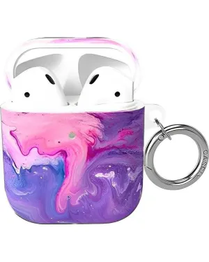 colorful airpods travel case Compact Gadget Bag Tie Dying Over You | Purple Marble AirPods Case