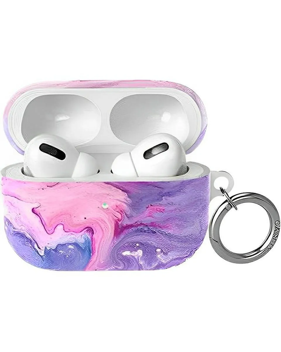 Tie Dying Over You | Purple Marble AirPods Case Minimalist Audio Case Soft Touch Shell