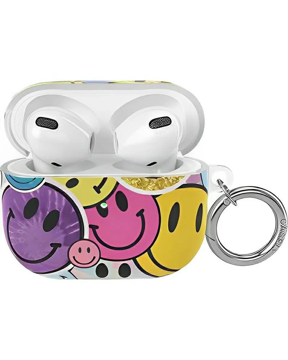 All Smiles | Smiley Face Sticker AirPods Case Universal Rubber Organizer Minimal Portable Organizer
