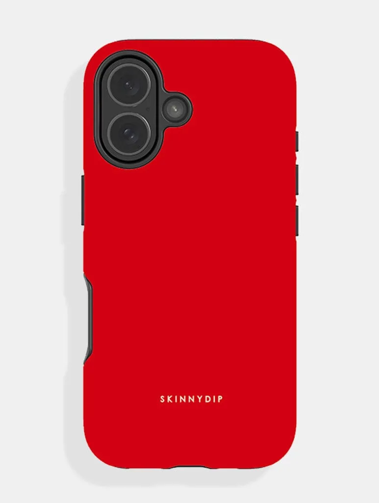 Red with Cream Solid Colour Ultra Protective iPhone Case Urban Minimalism