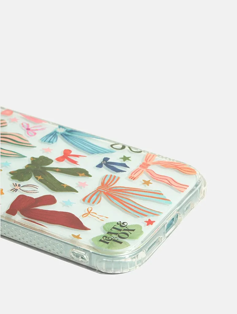 Kate Fox x Skinnydip Bows Holo Shock iPhone Case Hard Shell Minimal Aesthetic