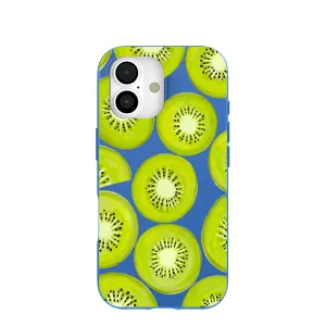 Electric Blue Kiwi Slices iPhone 17 Case Everyday Protection