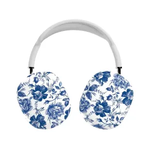 Durable Silicone Shell Rose to Fame | Blue & White Rose Floral AirPods Max Case