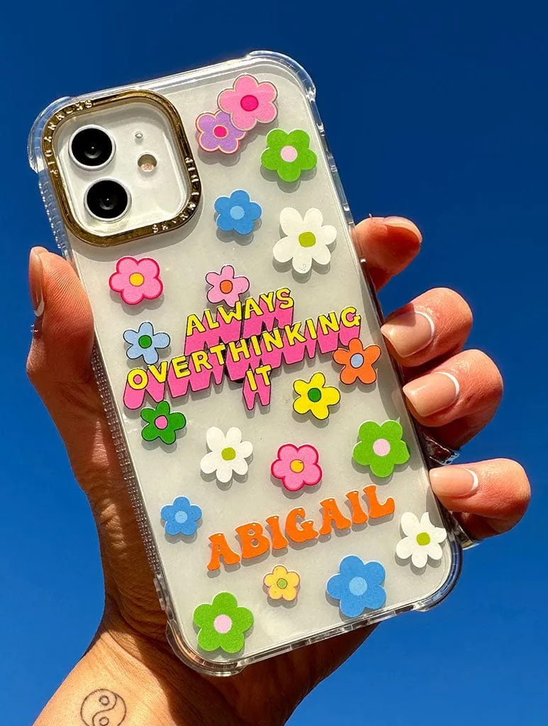 Personalised Clear Shock iPhone Case With Gold Camera Hole Handy Use