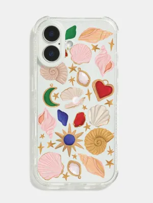 Luxury Finish Texture Elizabeth Rachael x Skinnydip Cosmic Shells Shock iPhone Case