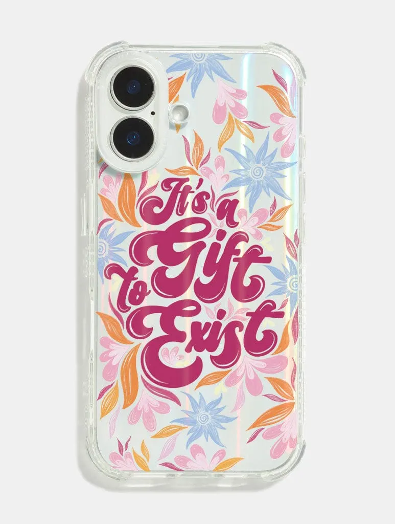 It's A Gift To Exist Shock iPhone Case Comfort Texture Layer Refined Look