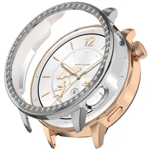 Hybrid Armor Guarding OnePlus Watch 3 - 43mm Diamond PC Case (Silver)