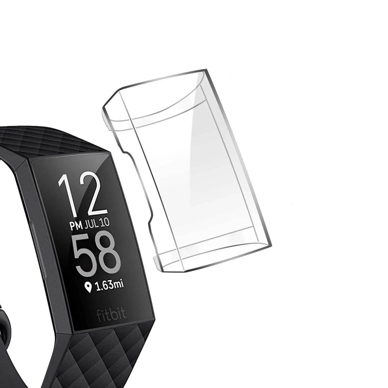 Fitbit Charge 3/4 TPU Case (Transparent) Soft TPU Fashionable Armor