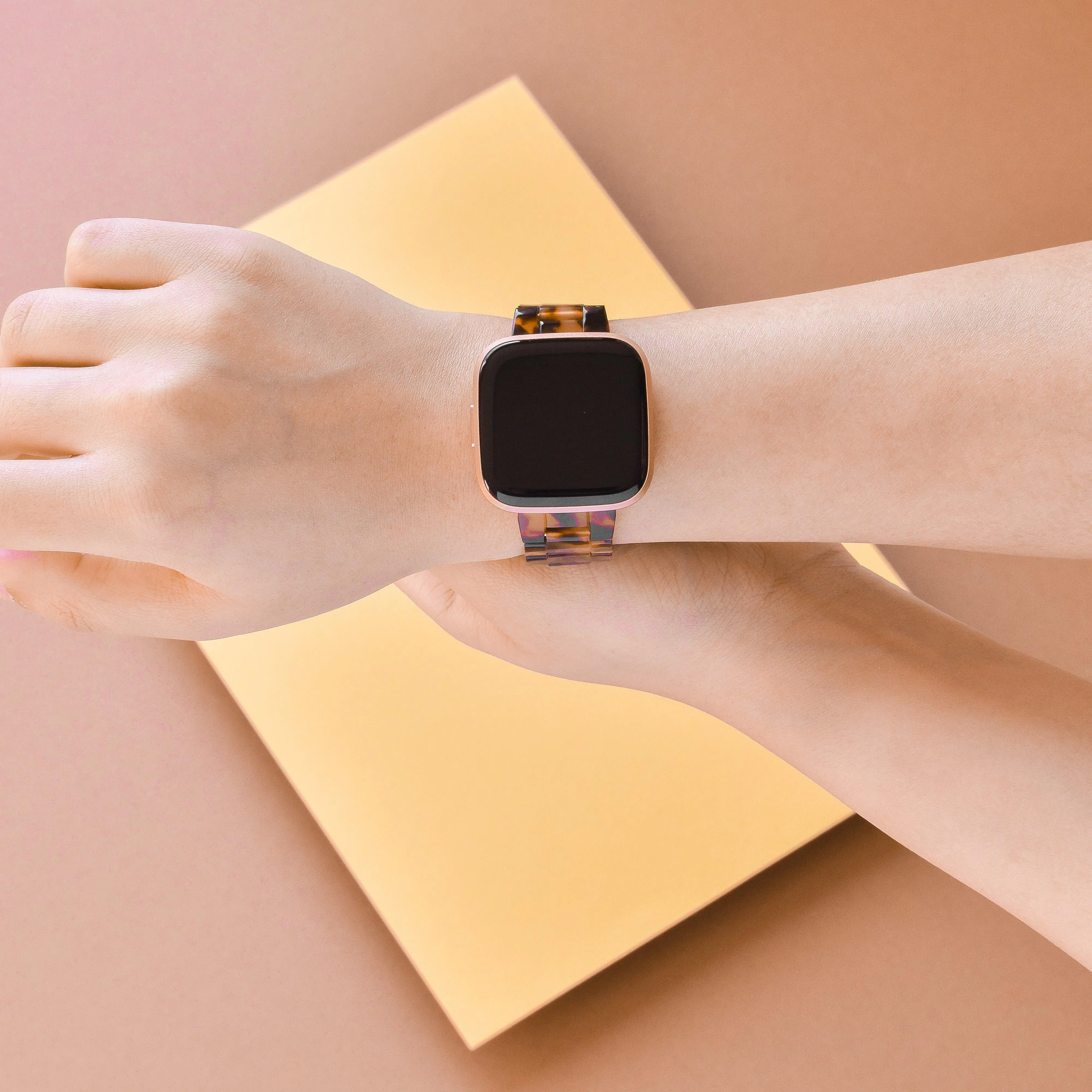 Soft Material Feel Fitbit Strap - LUXE Tortoiseshell