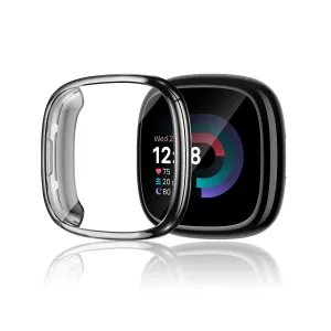 Drop Absorbing Edge Protective Outer Fitbit Versa 4/Sense 2 TPU Case (Black)