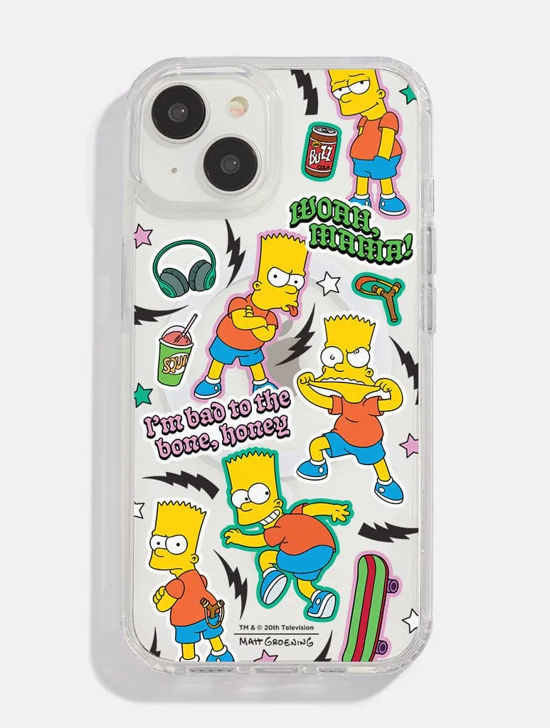 The Simpsons Bart Sticker MagSafe iPhone Case Textured Comfort Everyday Fit