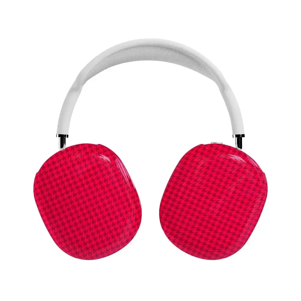 Stylish Modern Finish Best Dressed | Red Houndstooth AirPods Max Case