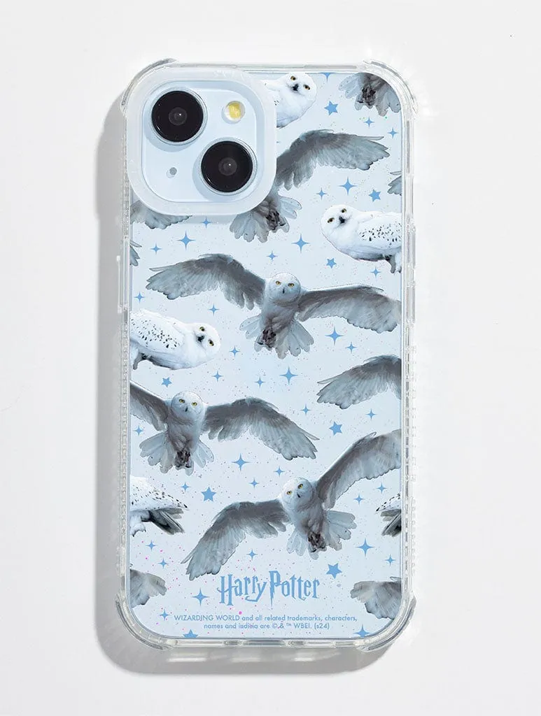 Harry Potter x Skinnydip Hedwig Glitter Shock iPhone Case Soft Surface Easy Access