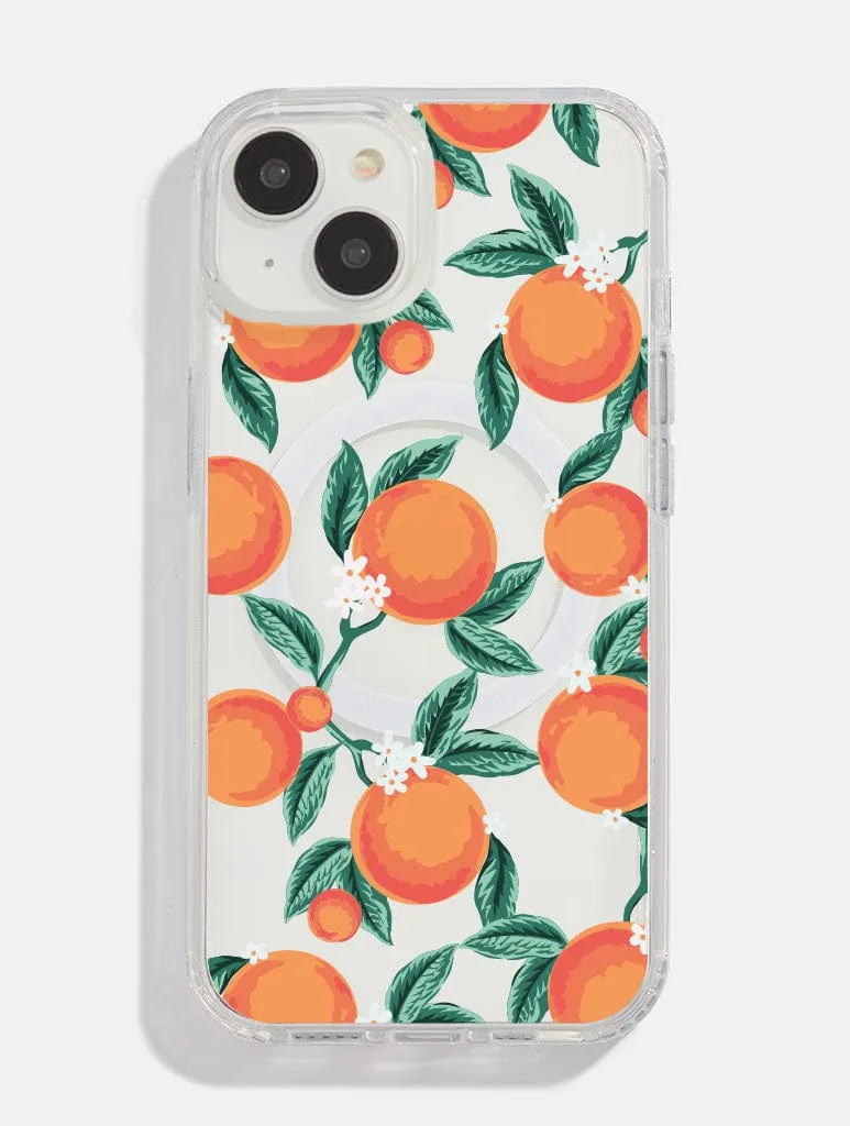 Protective Craft Floral Orange MagSafe iPhone Case