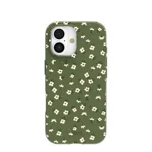 Protective Edge Polished Surface Texture Forest Floor Ditzy Greens iPhone 17 Case