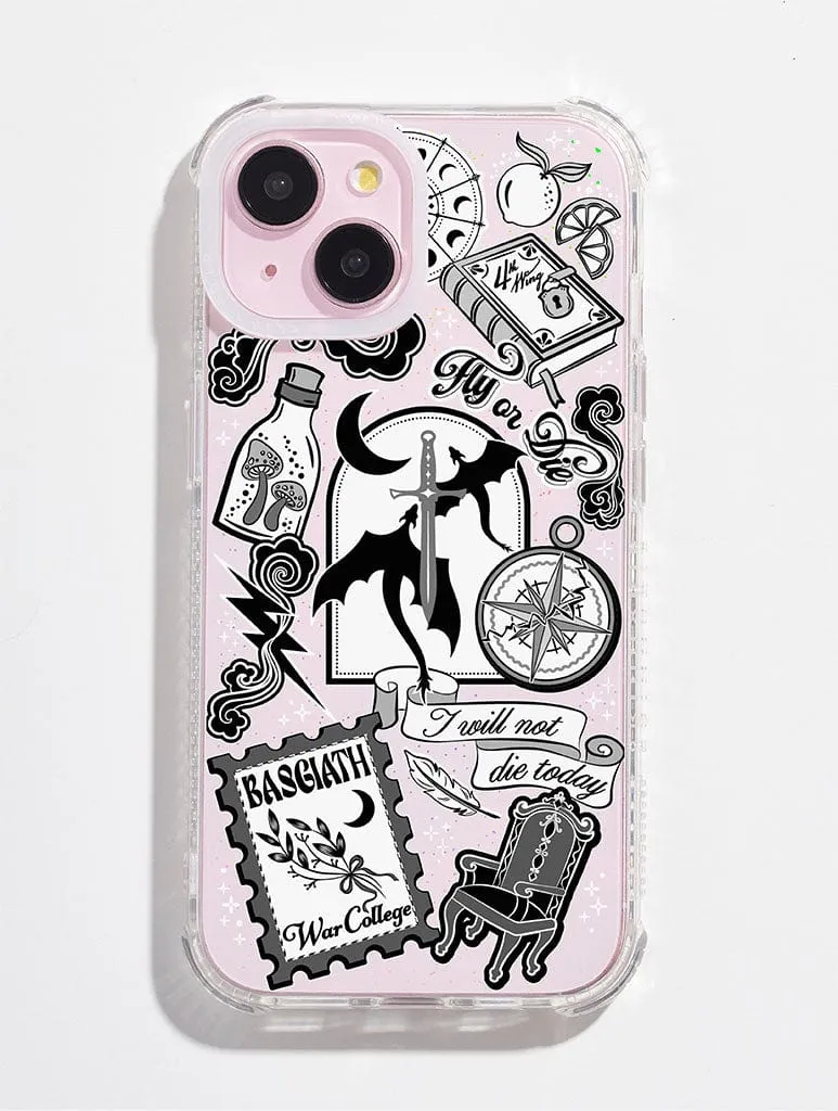 Durable touch Fourth Wing Sticker Shock iPhone Case