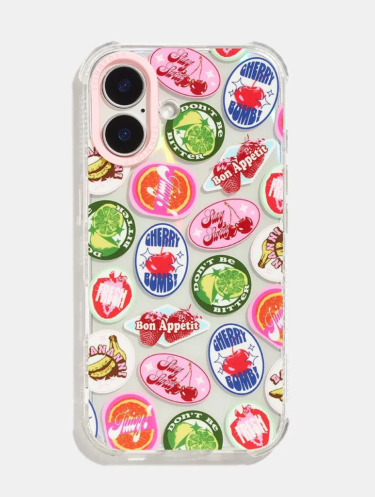 Hand Feel Enhanced Comfort Fruity Graphic Sticker Shock iPhone Case