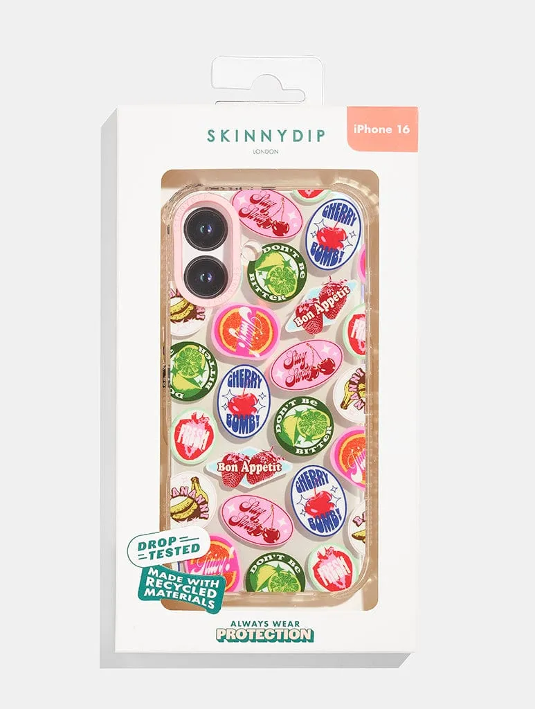 Fruity Graphic Sticker Shock iPhone Case Polished Layer Modern Frame