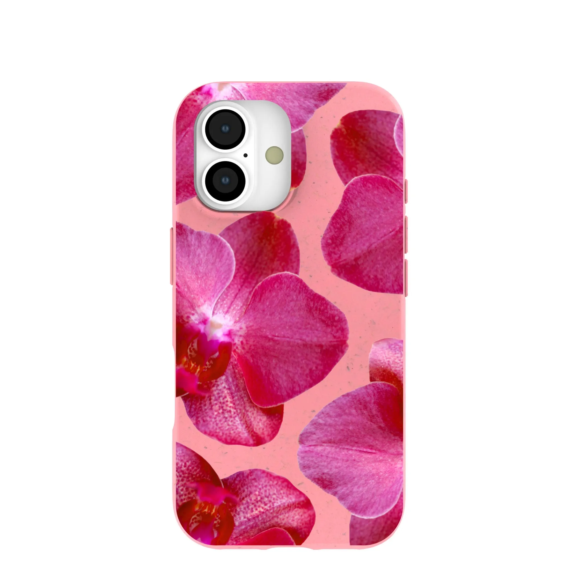 Creative Design Clear Edge Bubblegum Pink Pink Orchids iPhone 17 Case