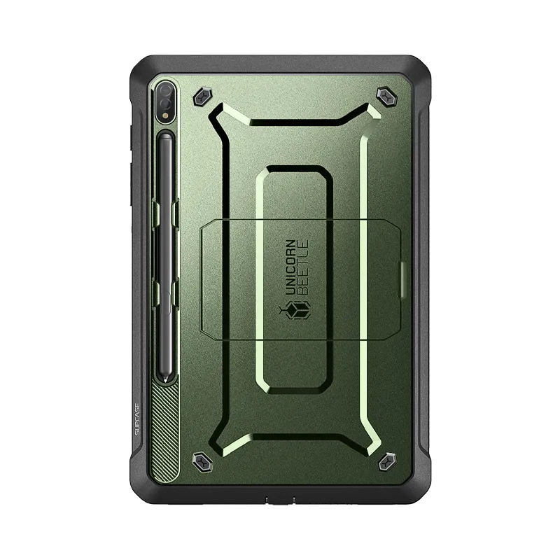 urban commuter style Galaxy Tab S7 FE 12.4 inch Unicorn Beetle Pro Rugged Case-Dark Green