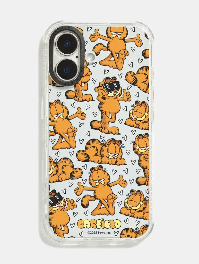 Premium Surface Finish Portable Shield Garfield x Skinnydip Heart Pattern Shock iPhone Case
