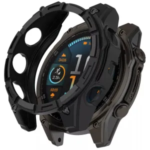 Garmin Fenix 8 - 47mm AMOLED Rugged TPU Case (Black) Cycling gear Bumper Armor Guarding