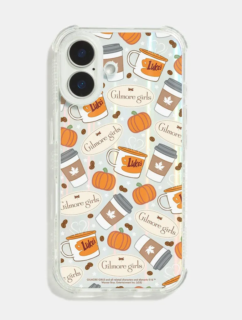 Gilmore Girls x Skinnydip Coffee Pattern Shock iPhone Case Flexible Touch Lightweight texture