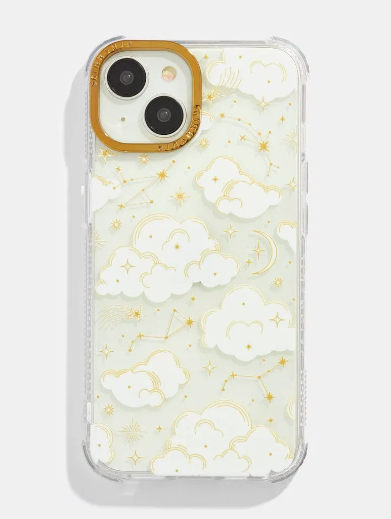 Luxury Detail Texture Gold Celestial Cloud Shock iPhone Case