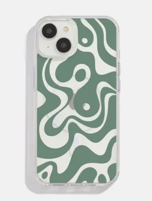 Shock Absorbing Green Abstract MagSafe iPhone Case