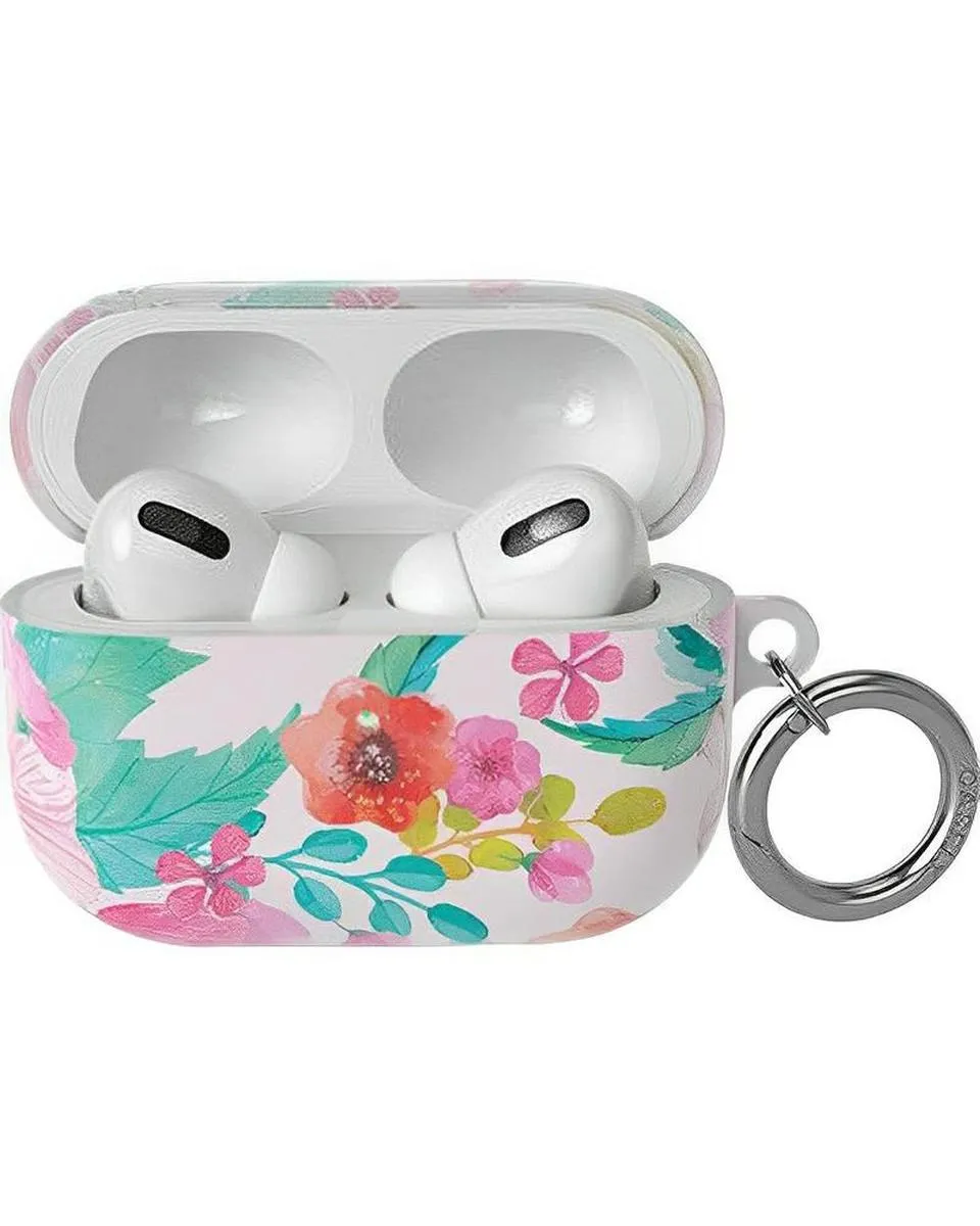 Out and About | Light Pink Floral AirPods Case Compact Handy Cover
