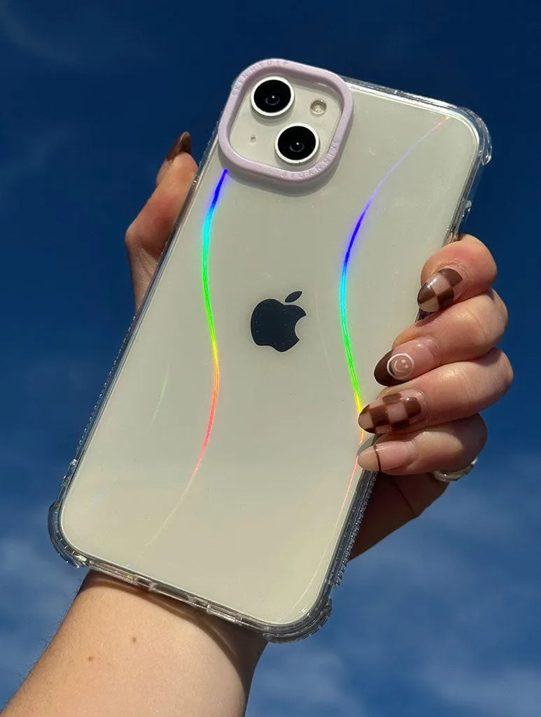 Minimal Holo Wave Shock iPhone Case Premium Protection Everyday Style