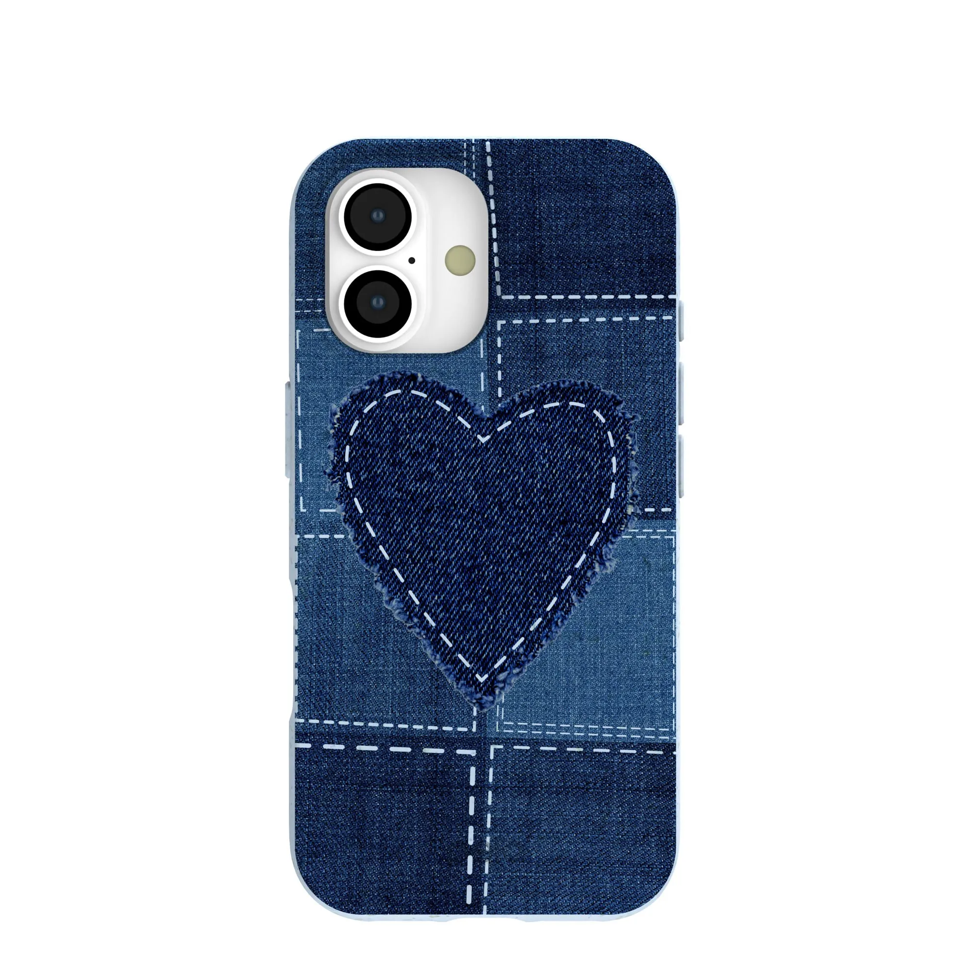 Vivid Gradient Elegant Shield Powder Blue Denim Heart iPhone 17 Case
