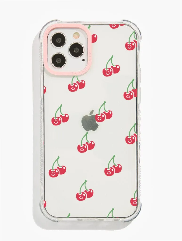 Happy Cherry Shock iPhone Case Vivid Detail Smooth Feel Surface