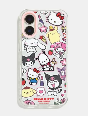 Wear resistant Hybrid Touch Hello Kitty And Friends Cute Sticker Shock iPhone Case