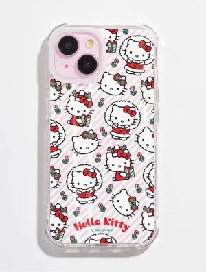 Soft touch layer Portable Grip Hello Kitty Christmas Candy Shock iPhone Case
