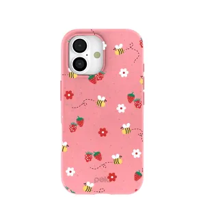 Gloss Layer Bubblegum Pink Bees n Berries iPhone 17 Case