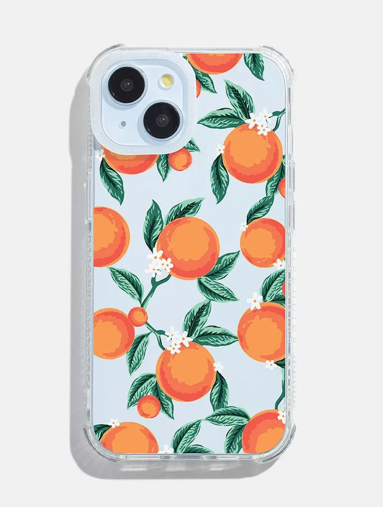 Floral Orange Shock iPhone Case Tactile Buttons Compact Structure