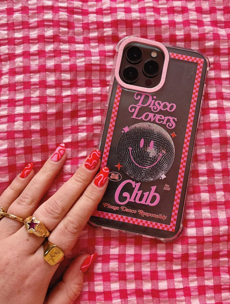 Glossy Texture Layer Hollie Graphik x Skinnydip Disco Lovers Club Shock iPhone Case