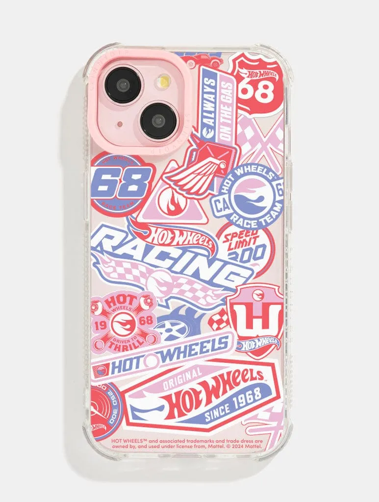 Durable Pattern Hybrid Pattern Texture Hot Wheels Racing Sticker Shock iPhone Case